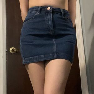 Blue Denim Mini Skirt